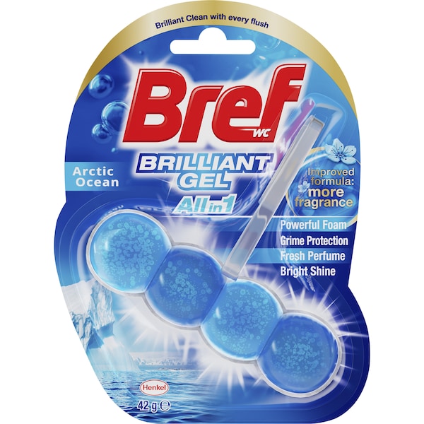 Bref Brilliant Gel Toilet Cleaner Rim Block Arctic Ocean | 42g