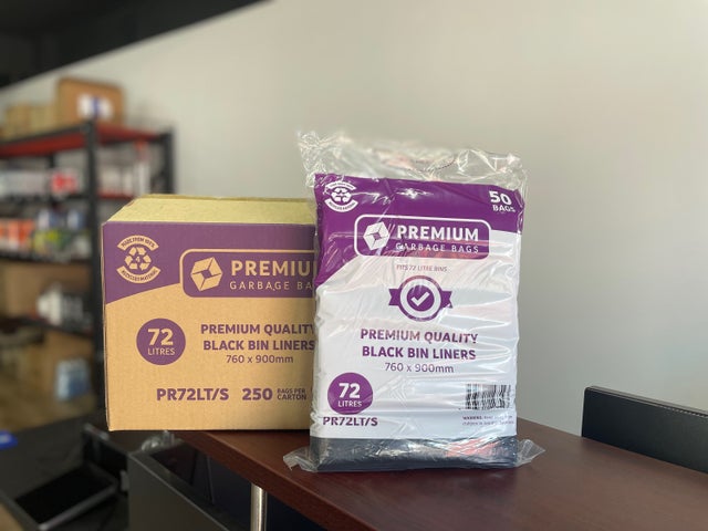 72L Premium Black Bin Liners - Carton 250