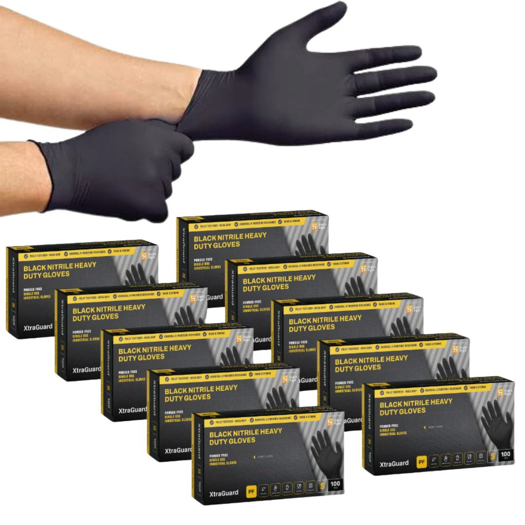 Pro Safe Eclipse Black Nitrile Gloves Powder Free Small/Medium/Large/XL Pack  100 Carton 1000