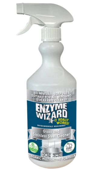 Enzyme Wizard Glass & Stainless Steel Cleaner 750ml Spray Ready To Use