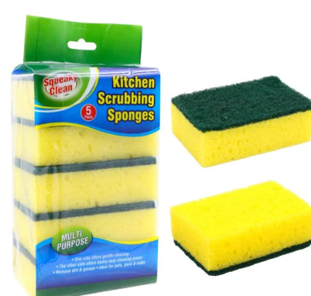 Squeaky Clean Kitchen Scrubbing Sponges-5PK