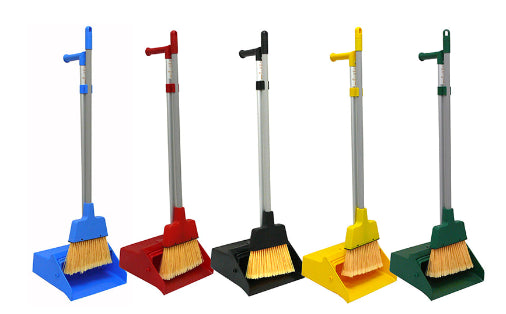 Lobby Dust Pan With Broom-Black
