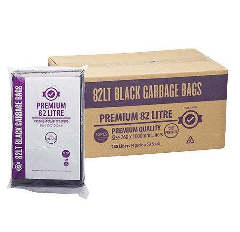 82L Premium Black Bin Liners Carton