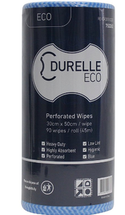 Durelle Eco Perforated (30 x 50cm) Wipes Blue 45m 90 sheets/roll (each)