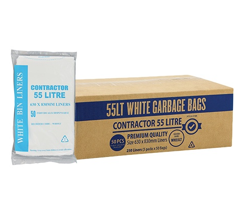 Austar Contractor Black Bin Liner 55 Litre Pack 50 Carton 250