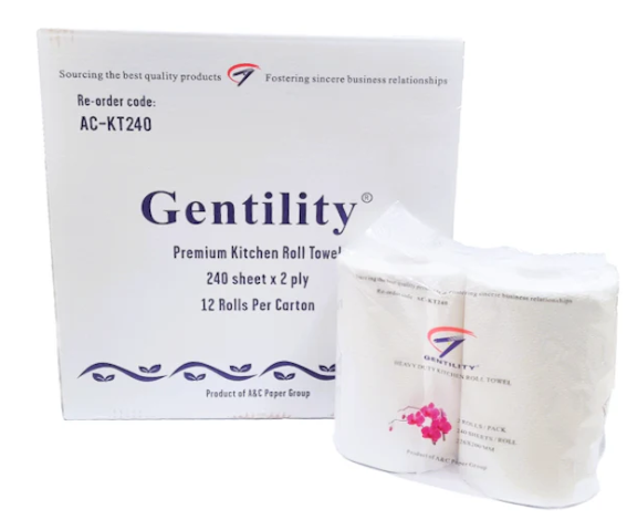 Gentility Kitchen Towel 240 Sheets 12 Rolls/Carton
