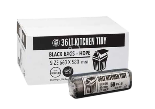 Kitchen Tidy Large 36LT Black - 1 Roll